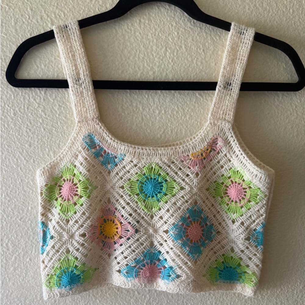 Granny Square Crochet Crop Top